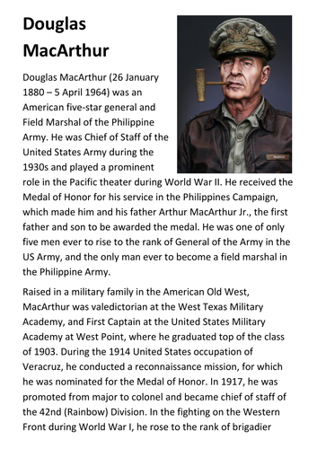Douglas MacArthur Handout