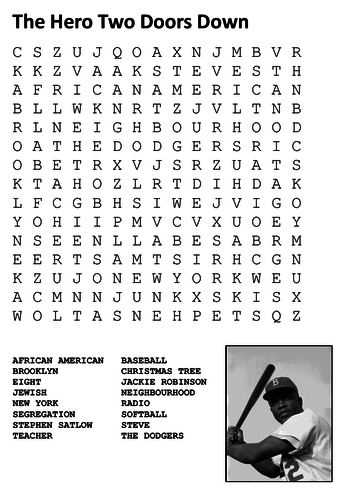 The Hero Two Doors Down  Word Search