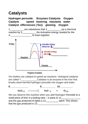 Introduction to catalysts : Peroxide and liver - Lower Ability