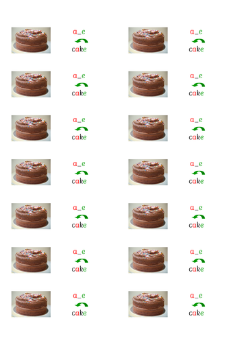 Phase 5 set of individual revision stickers with pictures and words plus spelling sheets