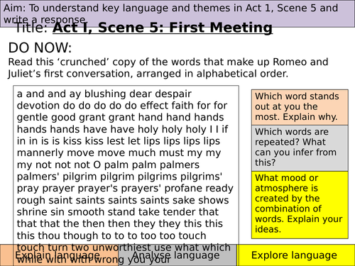 AQA Romeo and Juliet Act 1, Scene 5