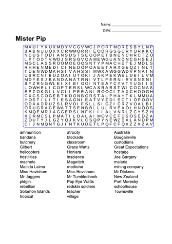 Mister Pip - Word Search