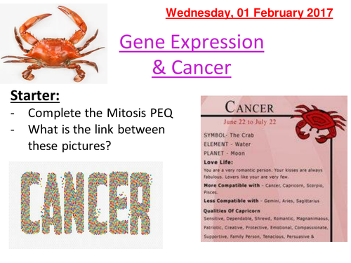AQA Gene Expression & Cancer (Year 2)