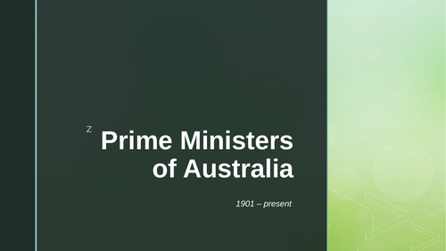 Prime Ministers of Australia PowerPoint