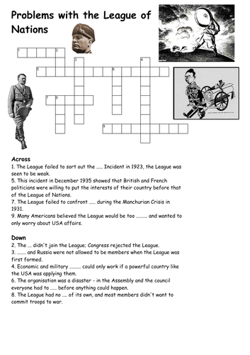 Problems with the League of Nations Crossword