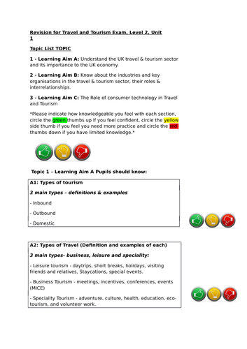 Travel & Tourism Exam Revision