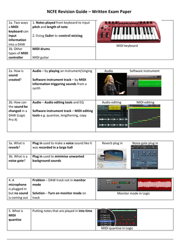 NCFE Music Tech NEW SPEC Revision Guide for External Written Exam