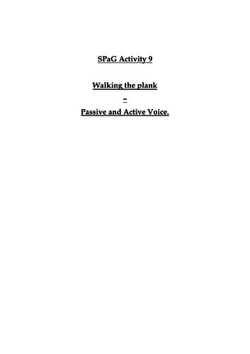 SPaG activity 9 - Active and Passive voice