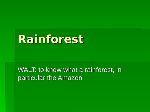 Rainforest Lesson and Quiz