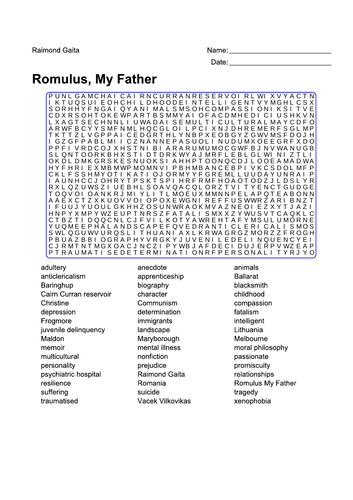 Romulus, My Father Word Search