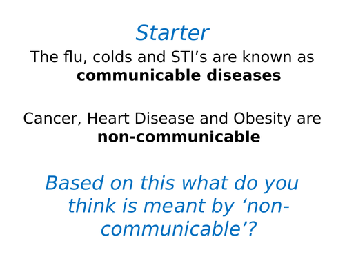 B7.1 Non-Communicable Diseases AQA GCSE