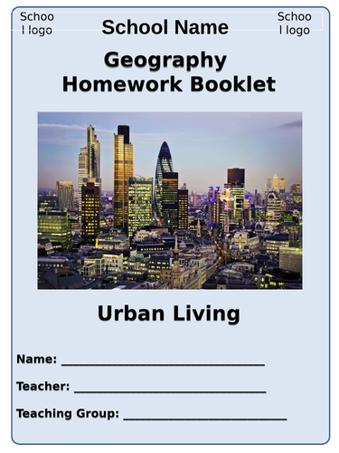 KS3 Urban Living homework activities