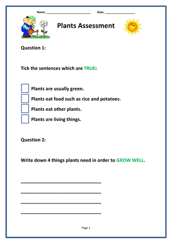PLANTS - Assessment Booklet