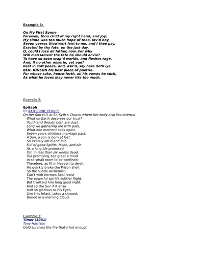 Elegy by Duffy OCR A Level English Combined