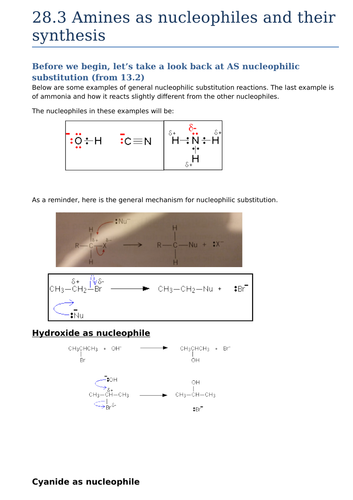 28.3 amines as nucleophiles and their synthesis