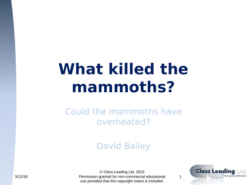 What killed the Mammoths (editable)
