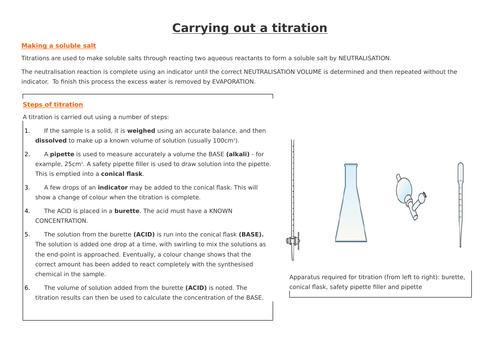 Titrations - a practical and calculation guide