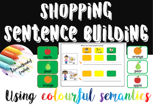 Shopping sentence buliding using colourful semantics