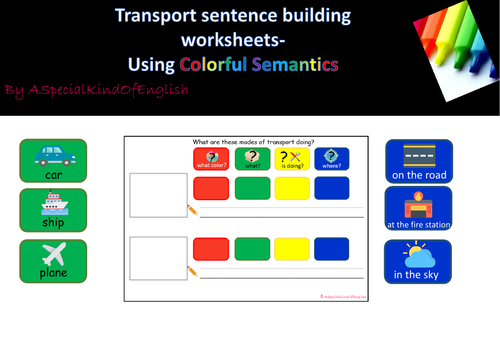 Transport sentence buliding using colourful semantics