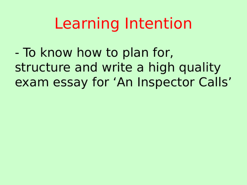 An Inspector Calls Themed Lessons