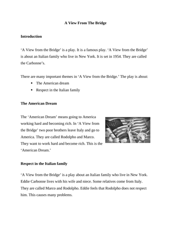 a view from the bridge essay questions