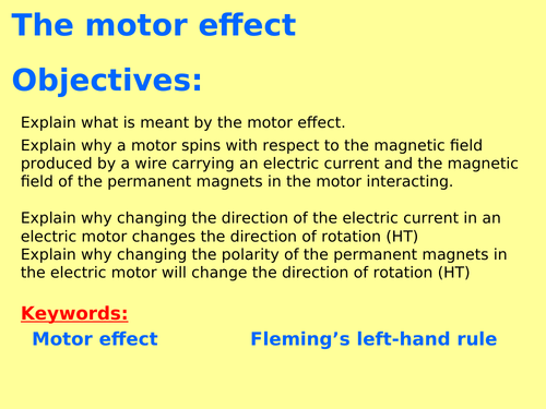 New AQA P7.3 (New Physics GCSE spec 4.7 - exams 2018) - The motor effect + Fleming's left-hand rule