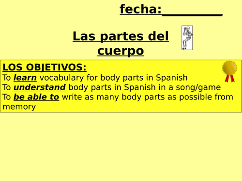 Spanish body parts - partes del cuerpo