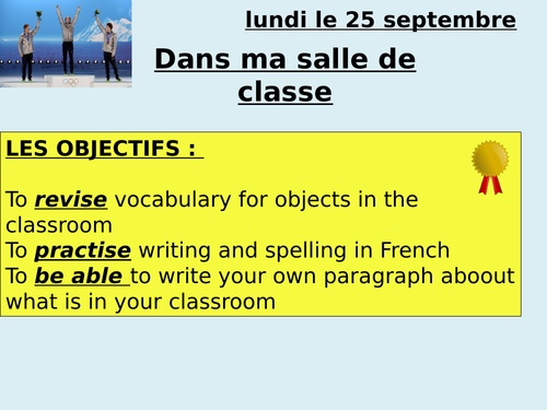 Classroom objects -  ma salle de classe