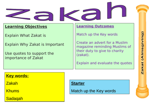 AQA GCSE ZAKAT and Khums