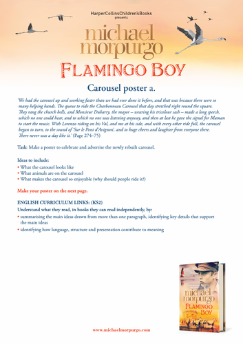 Michael Morpurgo Flamingo Boy Carousel Poster