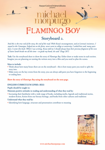 Michael Morpurgo Flamingo Boy Storyboard