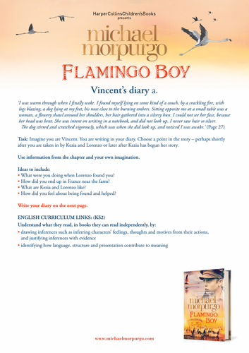 Michael Morpurgo Flamingo Boy Diary