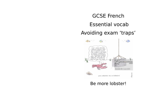 GCSE French  - avoiding exam traps, listening and reading