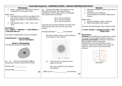 AQA 9-1 GCSE Combined Science Biology Required practicals