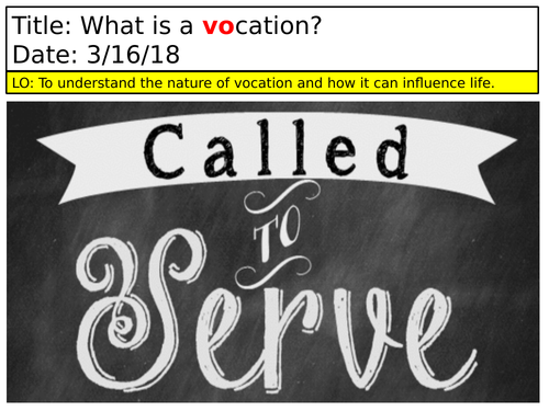 Vocations- Scheme of work