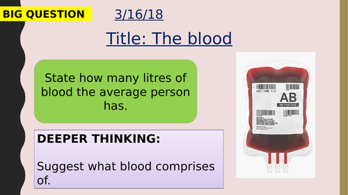 AQA new specification-The blood-B4.1