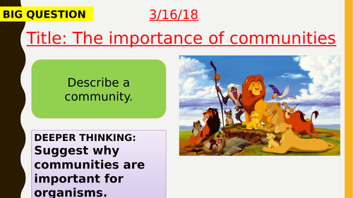 AQA new specification-The importance of communities-B15.1