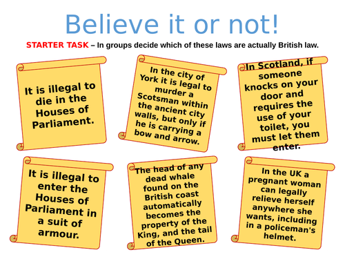 British Law - How does a bill become Law - PSHE