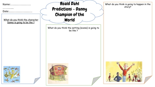 Roald Dahl Predictions - Danny Champion of the World - Worksheet