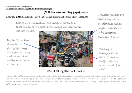 analysing pictures images skills in geography AQA OCR Edexcel