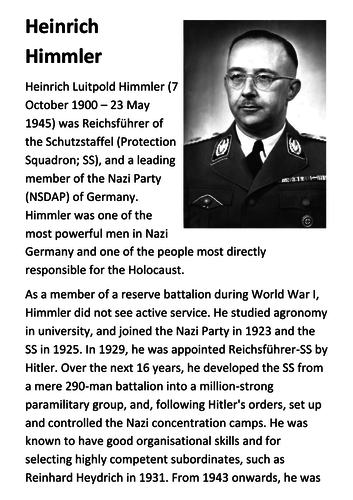 Heinrich Himmler Handout