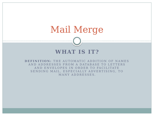 Mail Merge Lesson