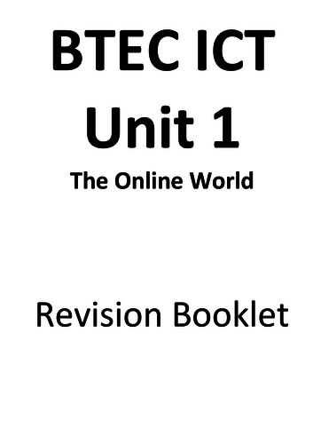BTEC ICT Unit 1 Revision Work