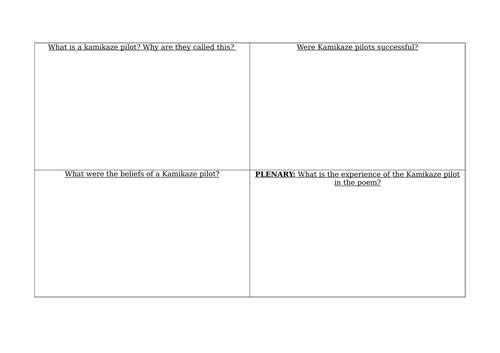 AQA Kamikaze full lesson