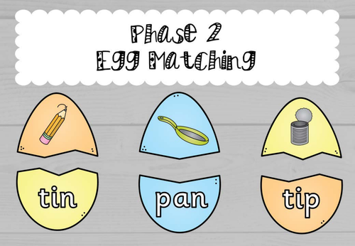 Phonics: Phase 2 Easter Egg Matching