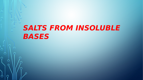 Salts from Insoluble bases KS4