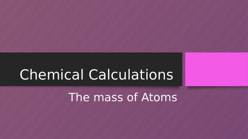 Relative Mass Chemical Calculations