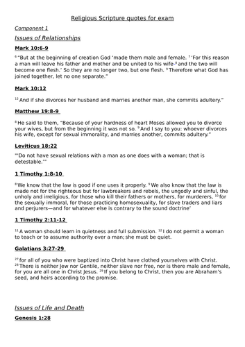 Christianity and Hindu Scripture quotes revision booklet