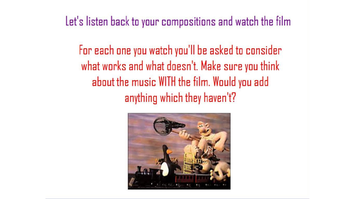 SOW for film music - Wallace and Gromit