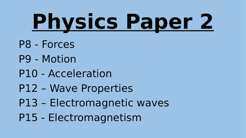 AQA Physics Paper 2 - Knowledge Organiser booklet